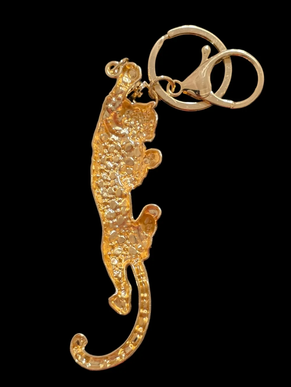 Gold Leopard Bag Charm Keychain
